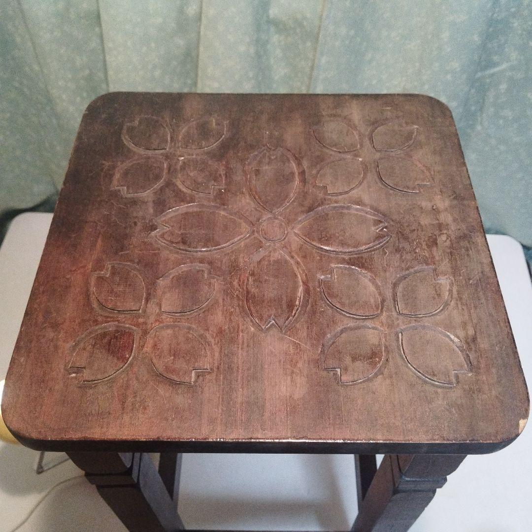 昭和初期　木製花台　盆栽台　古物台　古民家　京都の大きな民家より