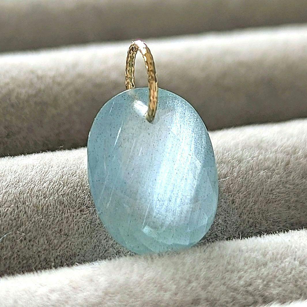 ♢なこ♢K18 アクアマリン 4.37ct ネックレスチャーム