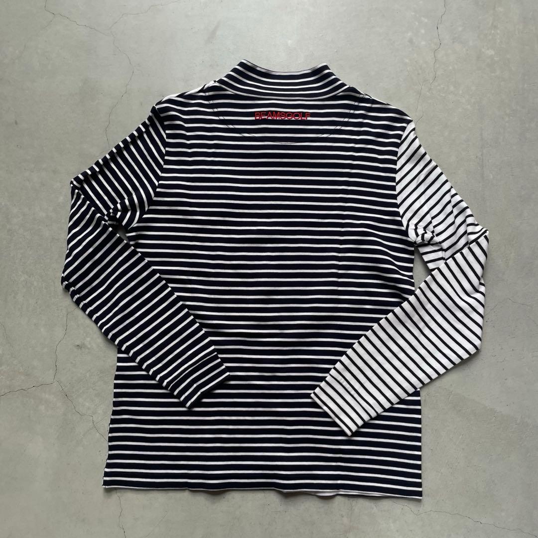 BEAMS GOLF ビームスゴルフ ハイネック 長袖Tシャツ ボーダー柄 M