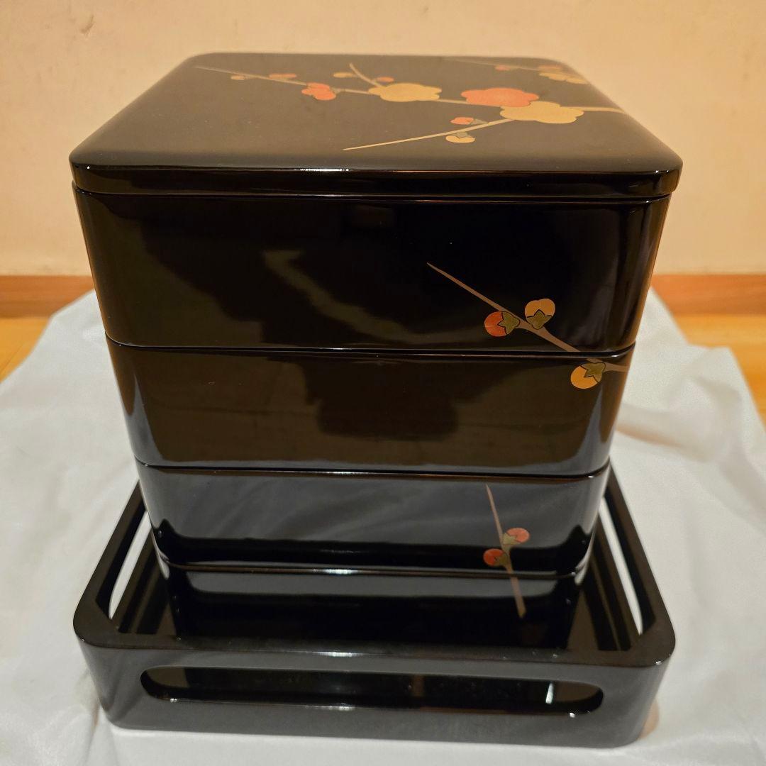 輪島塗 慶塚 四段重 重箱 台座付き