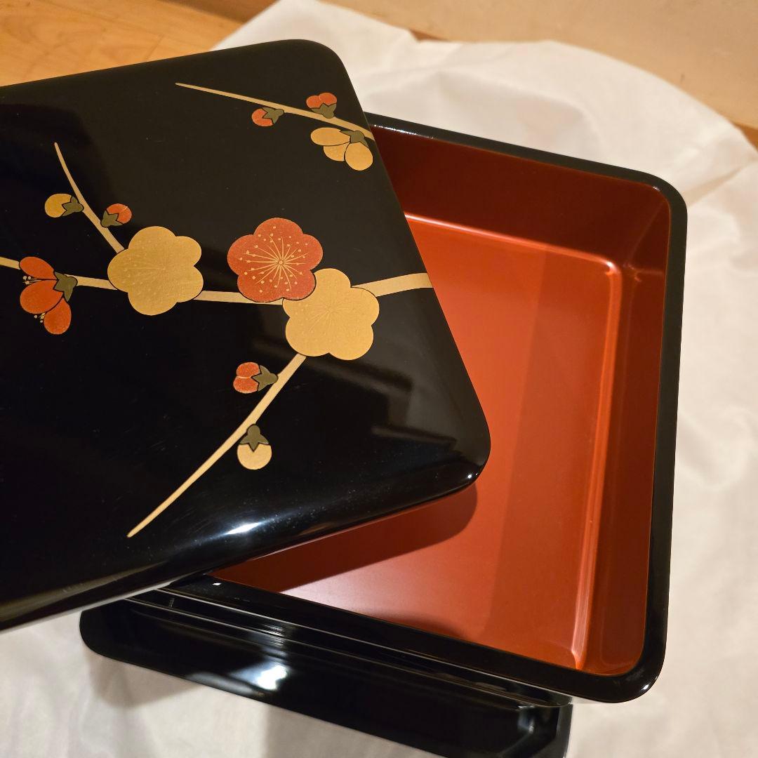 輪島塗 慶塚 四段重 重箱 台座付き