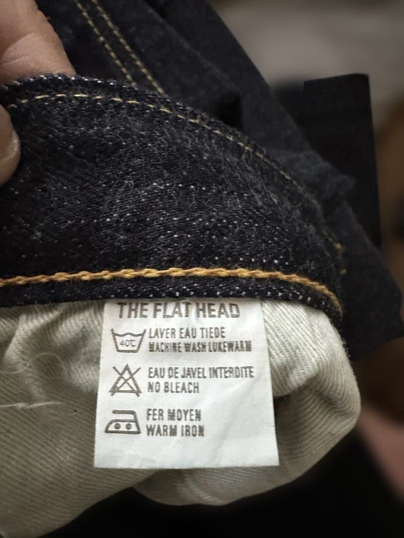 【美品】フラットヘッド Z3005 W36 濃紺 裾上げなし 新品ワンウォッシュ