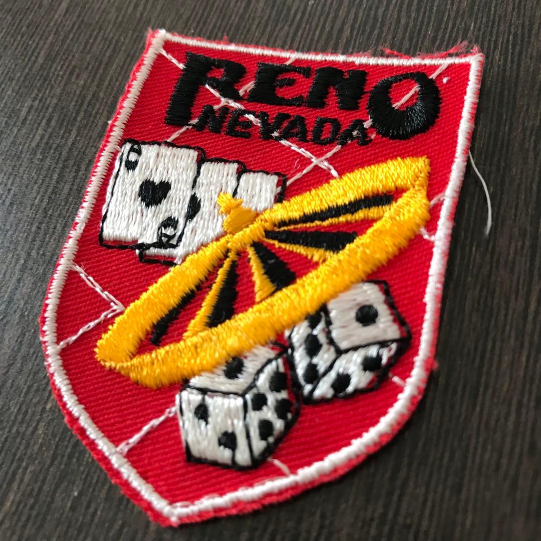 ヴィンテージ 刺繍 ワッペン 1970 1980 アメリカ ネバダ州 リノ B